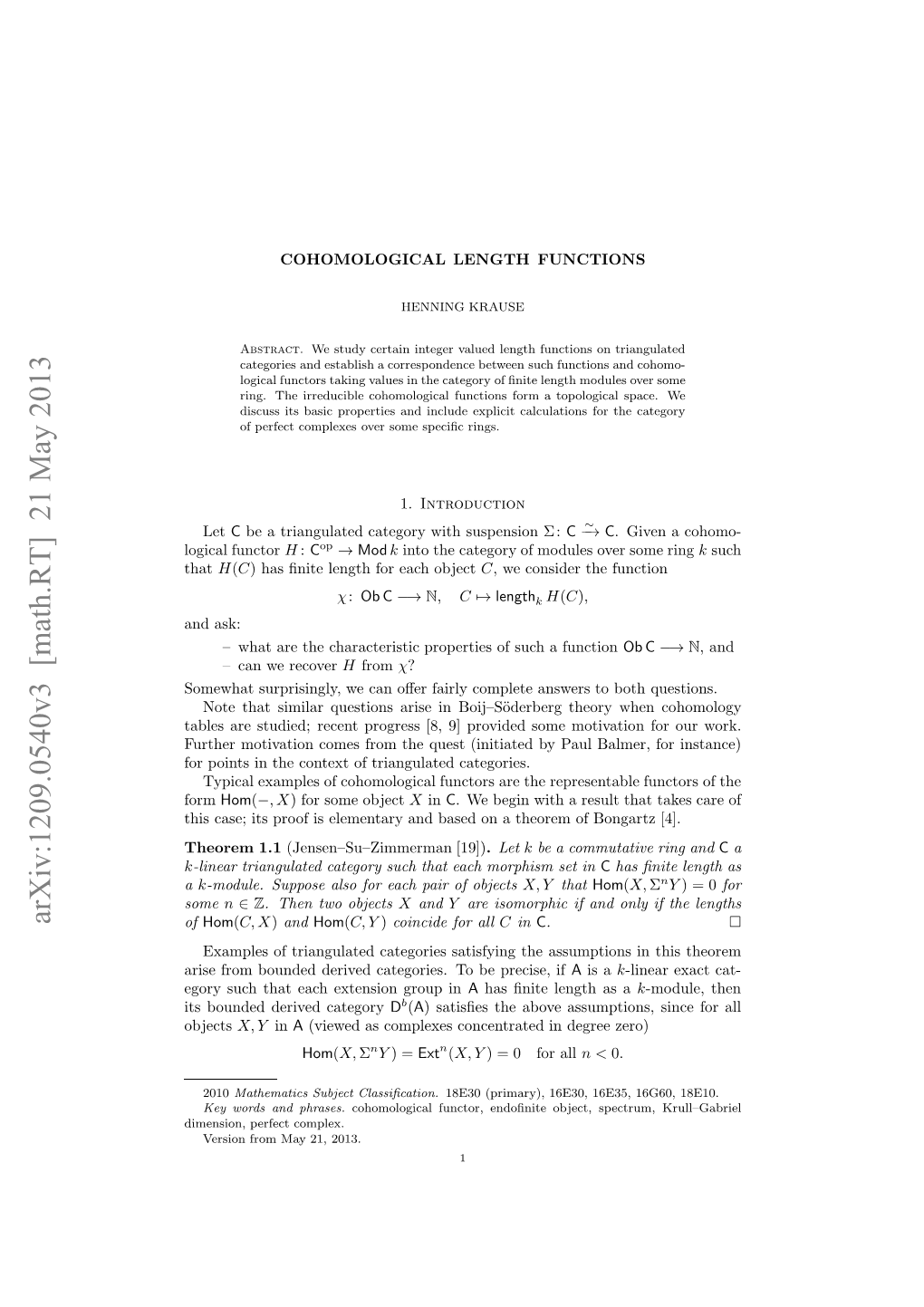 Cohomological Length Functions 3