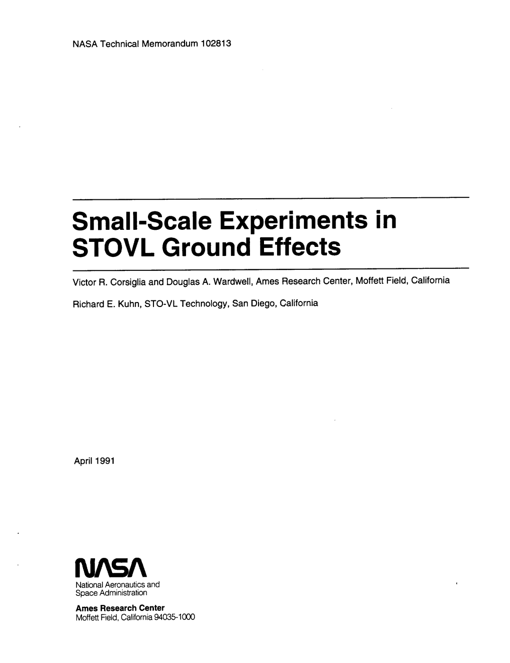 Small-Scale Experiments in STOVL Ground Effects