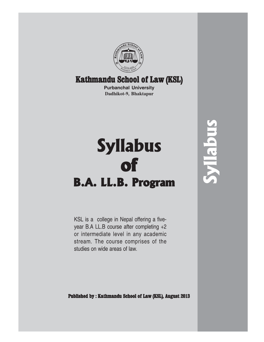 Syllabus BA.LL.B. 2070.Pmd