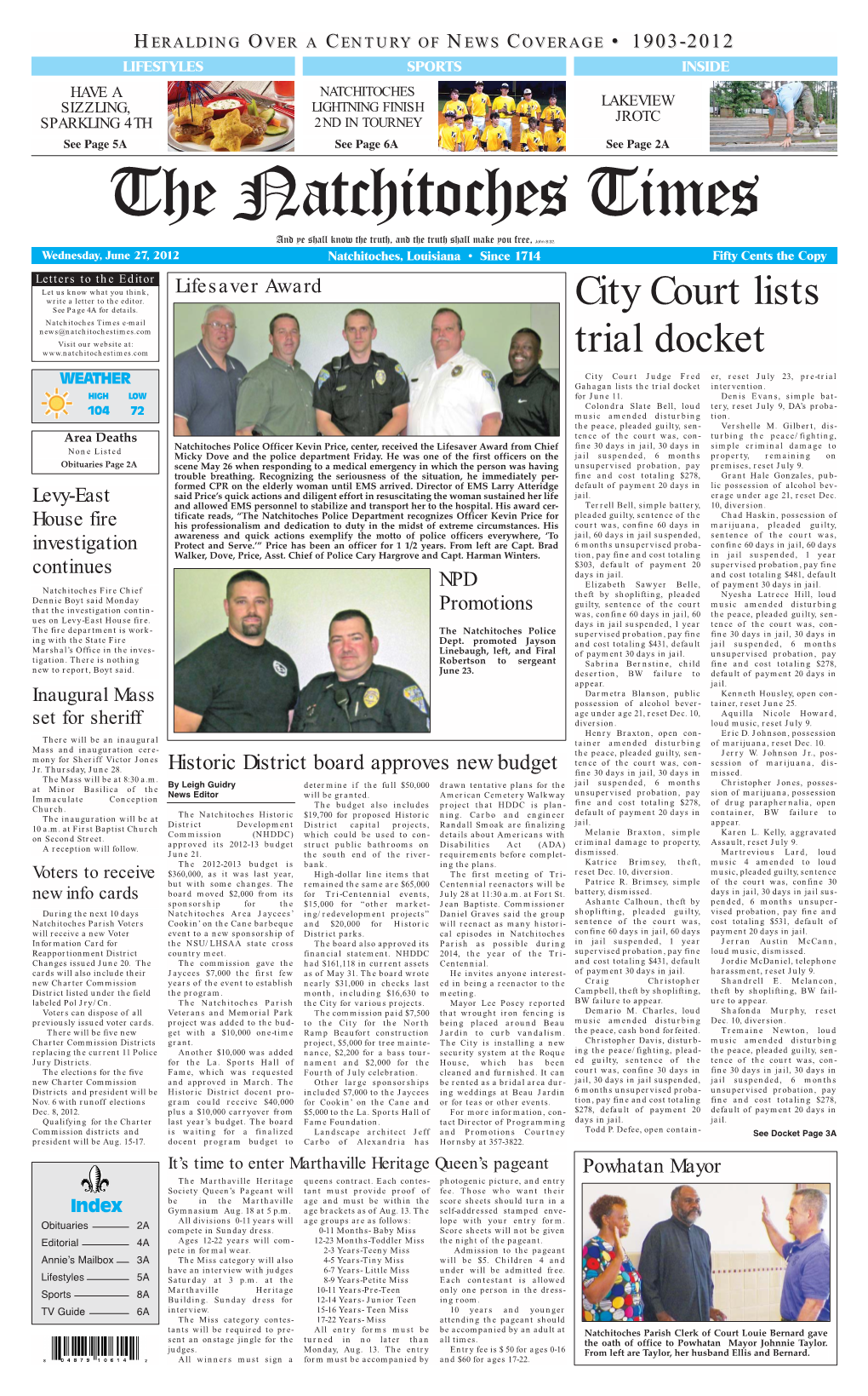 City Court Lists Trial Docket