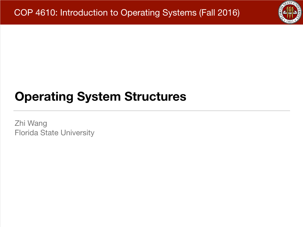 Operating System Structures