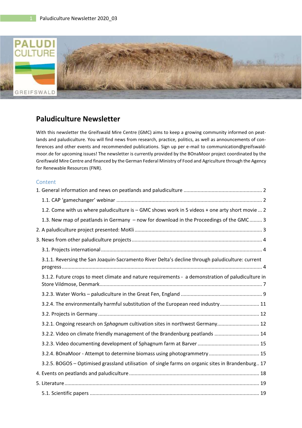 Paludiculture Newsletter 2020 03