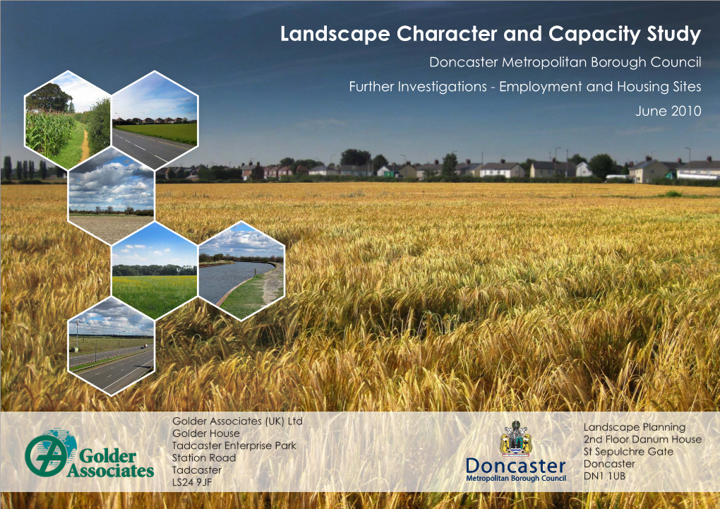 Landscape Character and Capacity Study Doncaster Metropolitan Borough Council Further Investigations - Employment and Housing Sites June 2010
