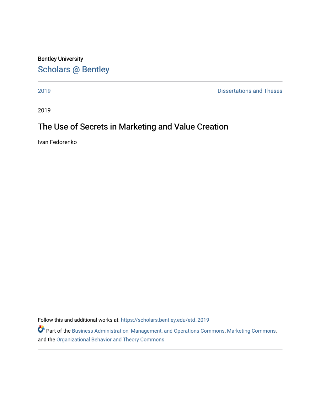 The Use of Secrets in Marketing and Value Creation