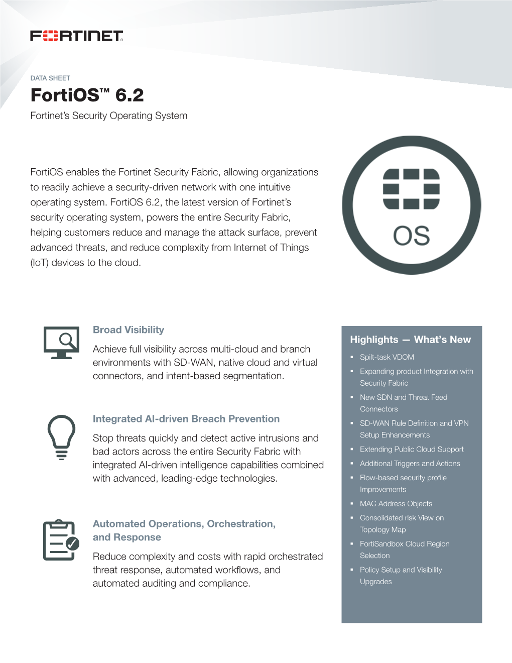 Fortios 6.2 Data Sheet