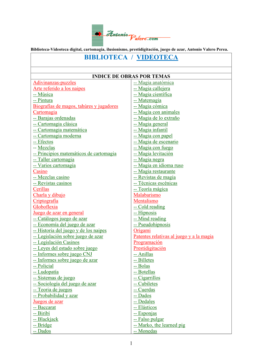 Biblioteca Digital De Cartomagia, Ilusionismo Y Prestidigitación