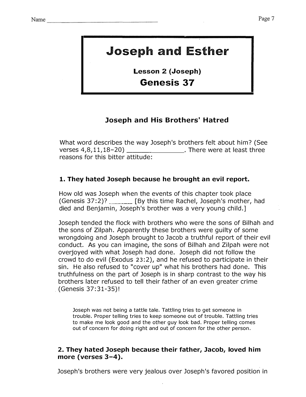 Joseph and Esther