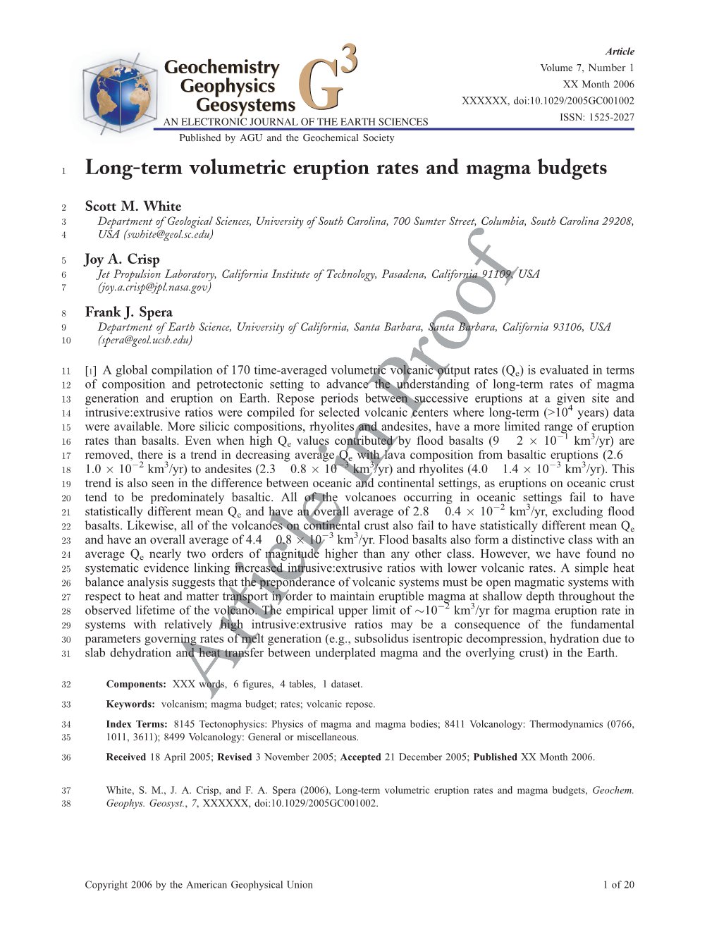 Long-Term Volumetric Eruption Rates and Magma Budgets