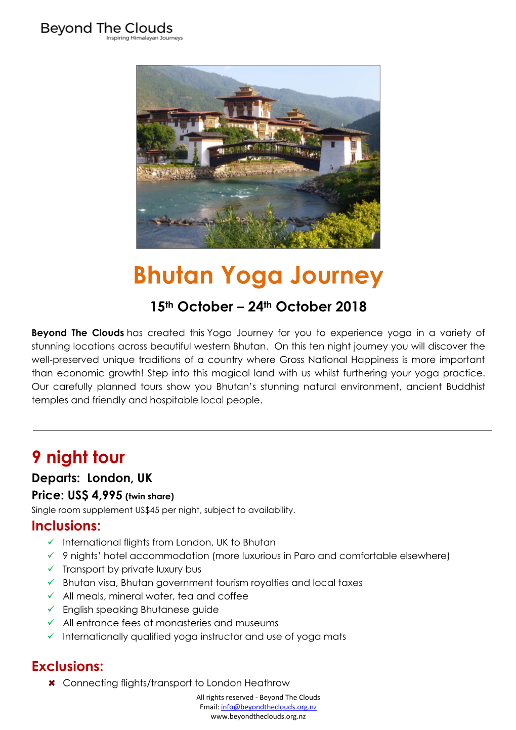 Bhutan Yoga Journey