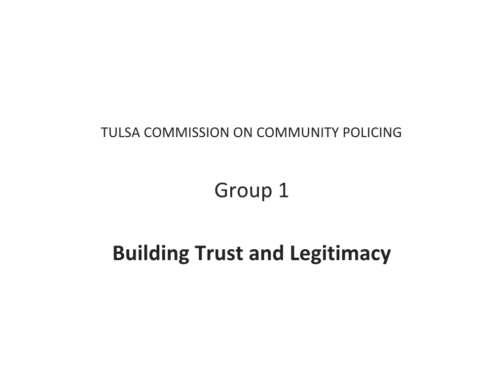 Group 1 Building Trust and Legitimacy