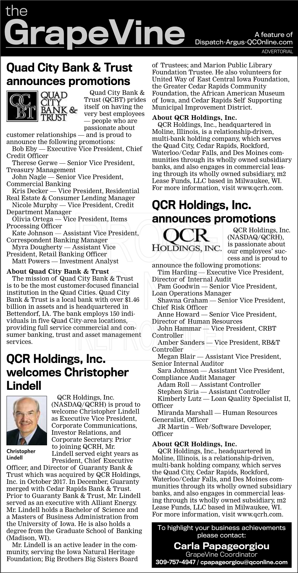 Grapevine Dispatch•Argus•Qconline.Com ADVERTORIAL