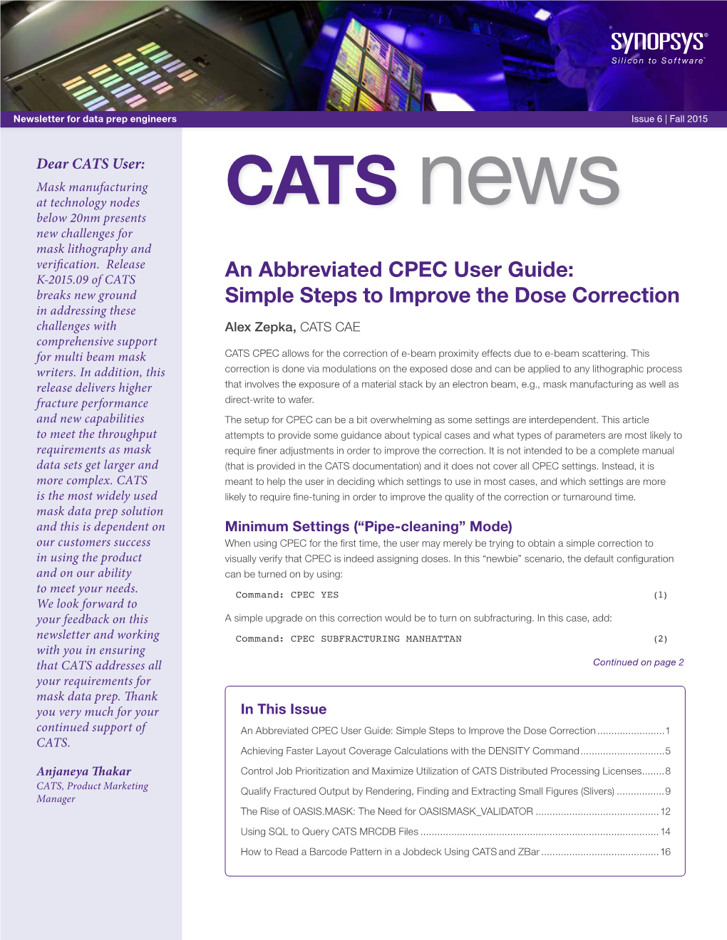 CATS News, Fall 2015