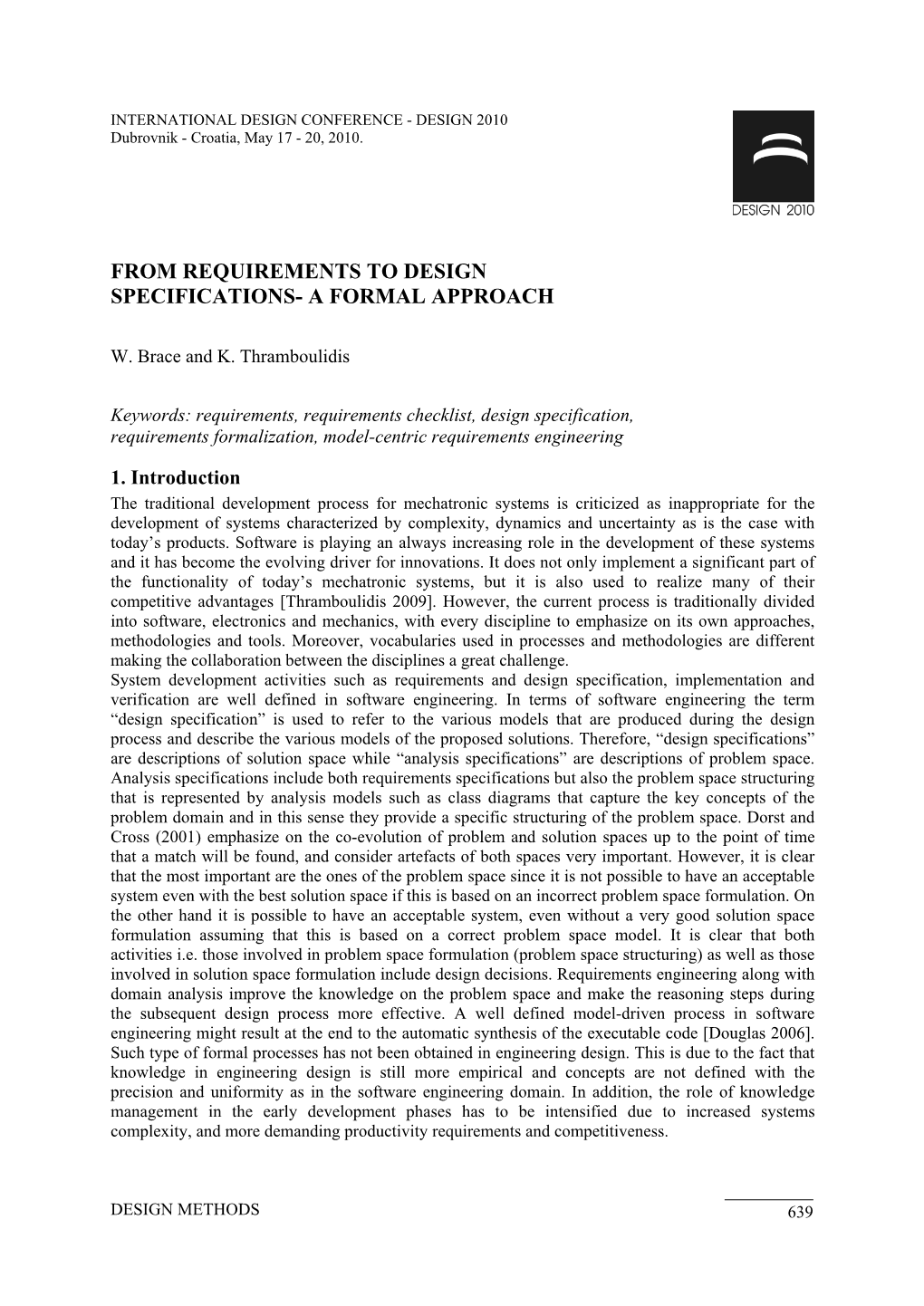 From Requirements to Design Specifications- a Formal Approach