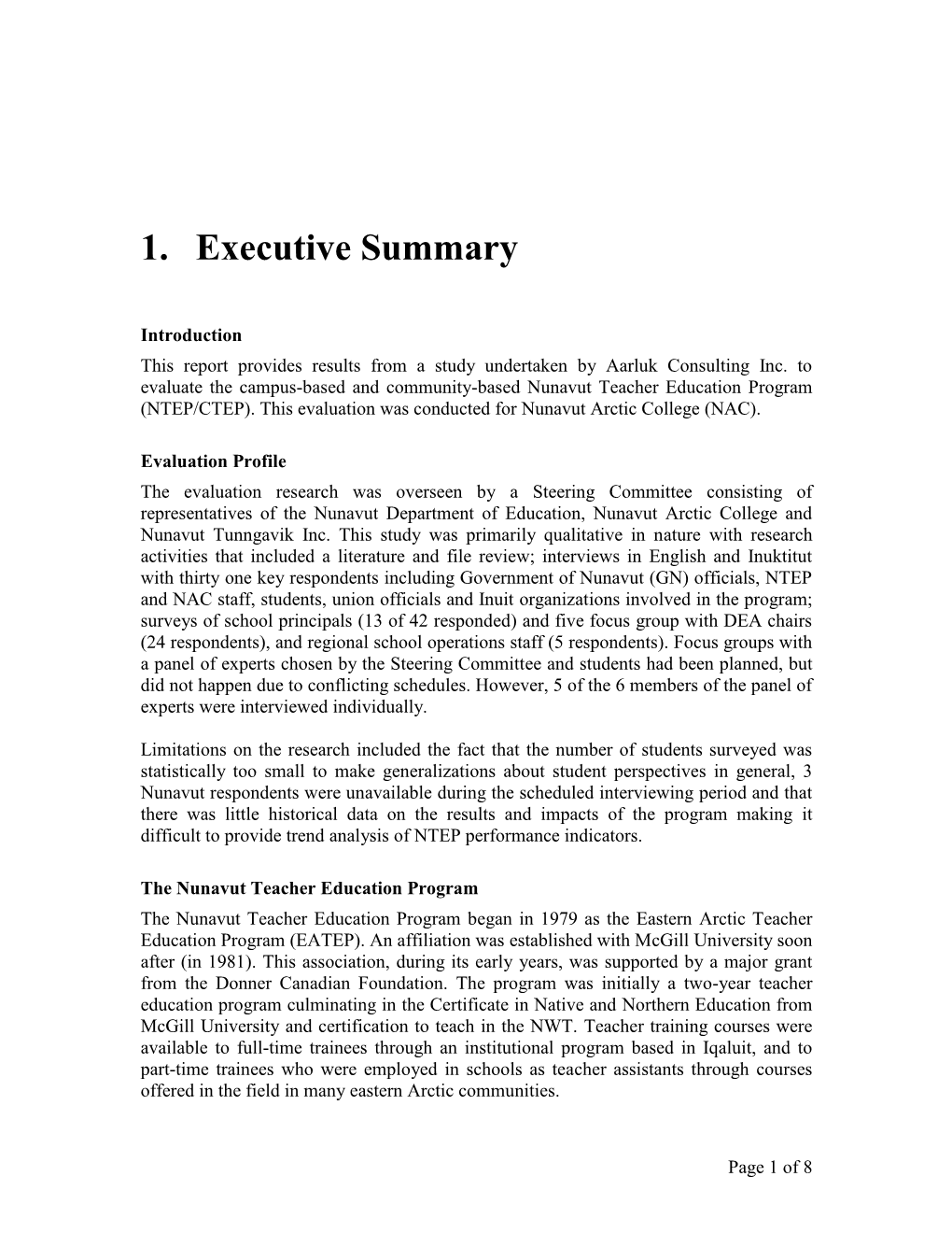 1. Executive Summary