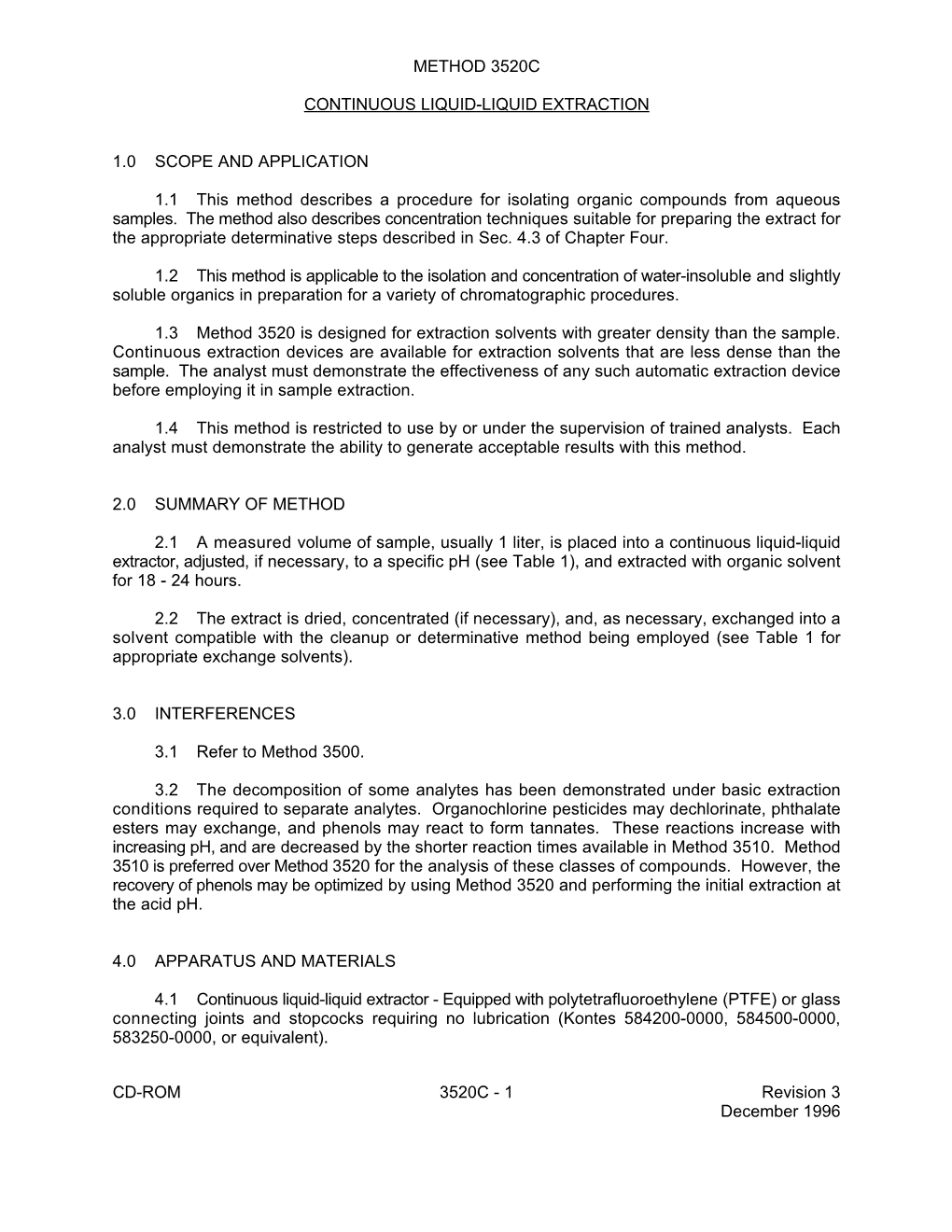 Method 3520C: Continuous Liquid-Liquid Extraction, Part of Test