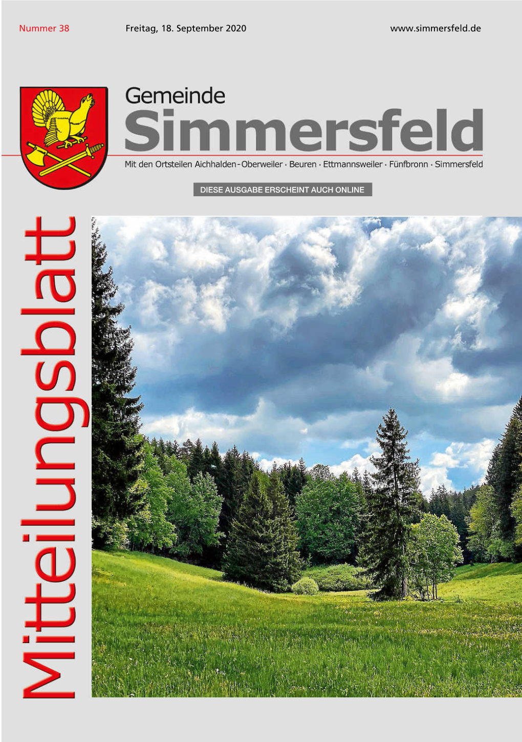 Mitteilungsblatt Vom 18.09.2020 KW 38