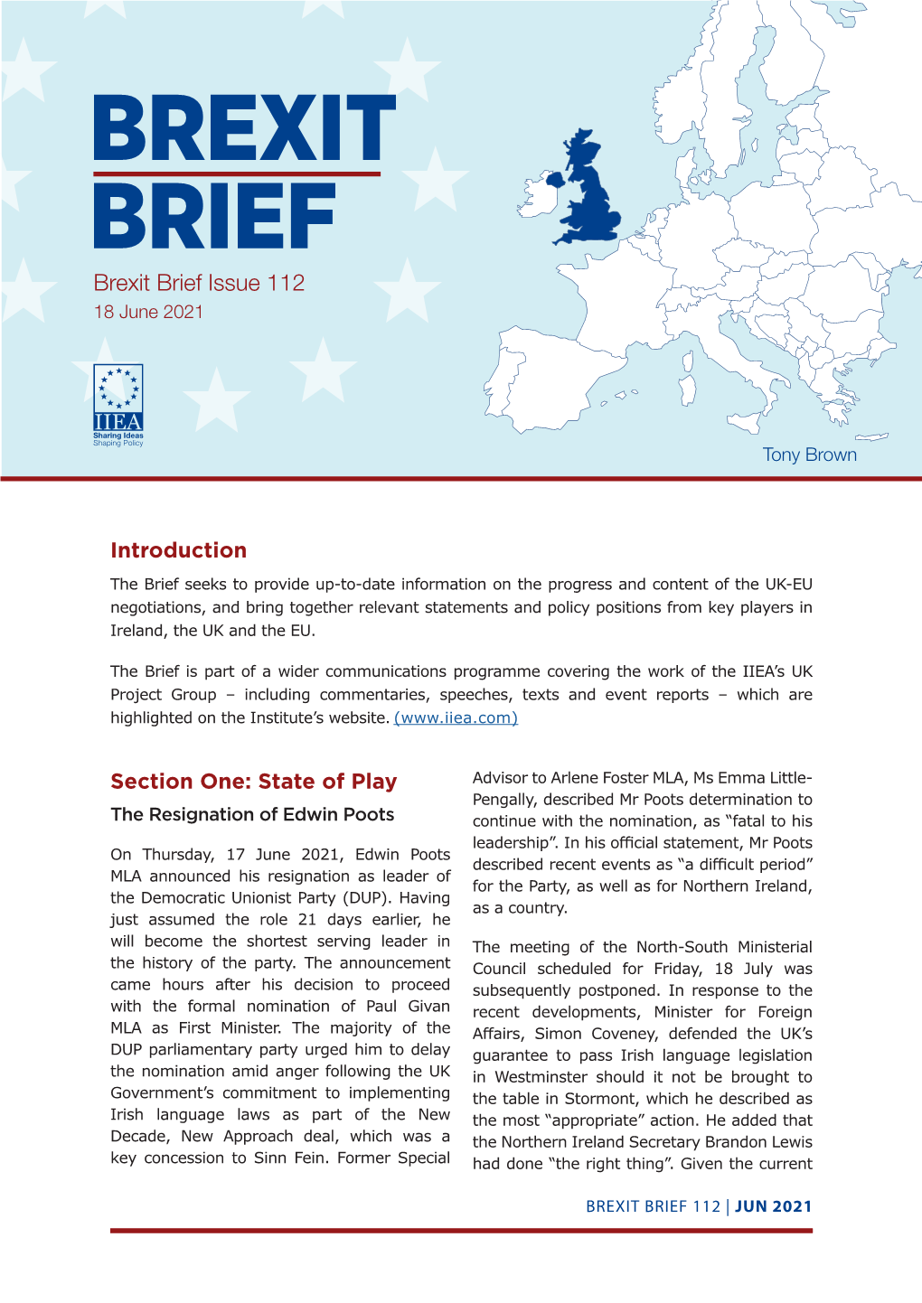 BREXIT BRIEF Brexit Brief Issue 112 18 June 2021