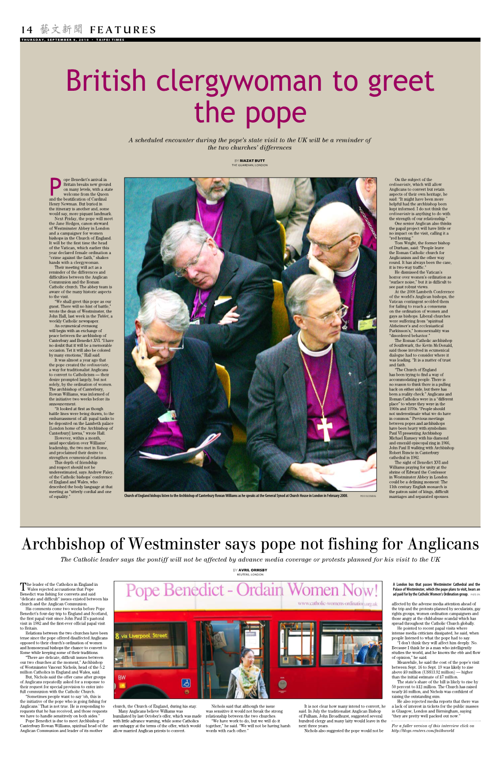 Archbishop of Westminster Says Pope Not Fishing for Anglicans