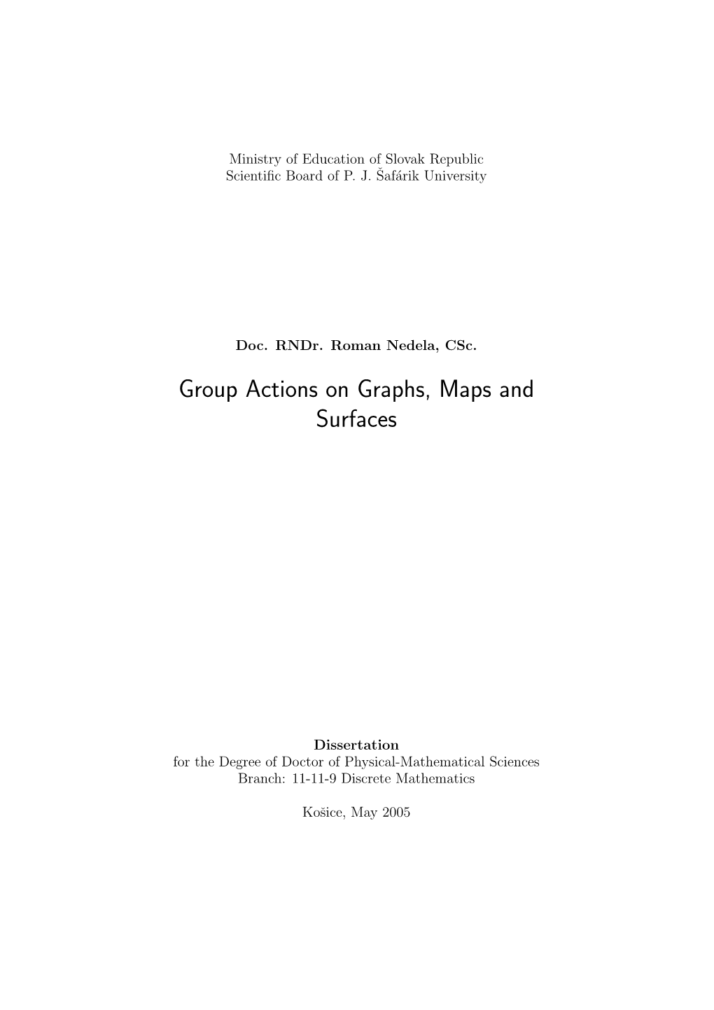 Group Actions on Graphs, Maps and Surfaces