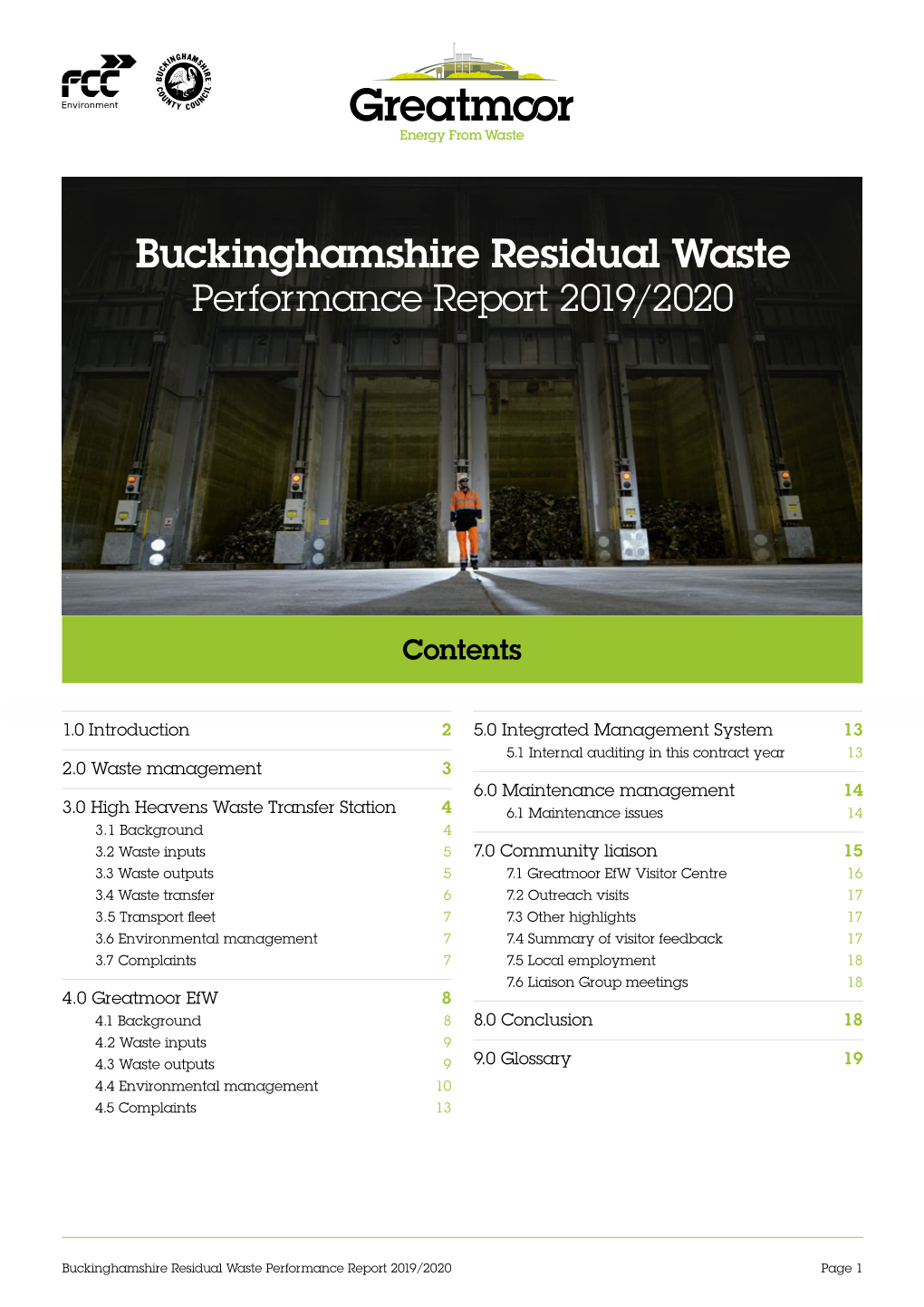 Buckinghamshire Residual Waste Performance Report 2019/2020