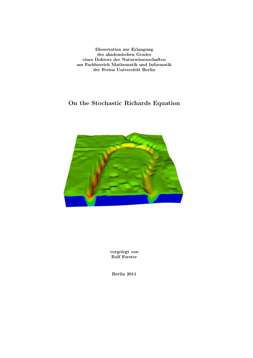 On the Stochastic Richards Equation