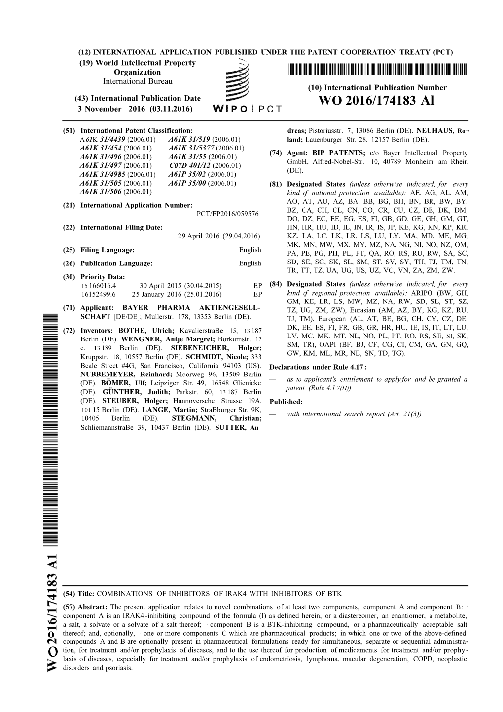 WO 2016/174183 Al 3 November 2016 (03.11.2016) P O P C T