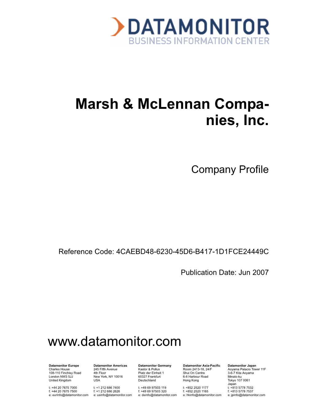 Marsh & Mclennan Compa