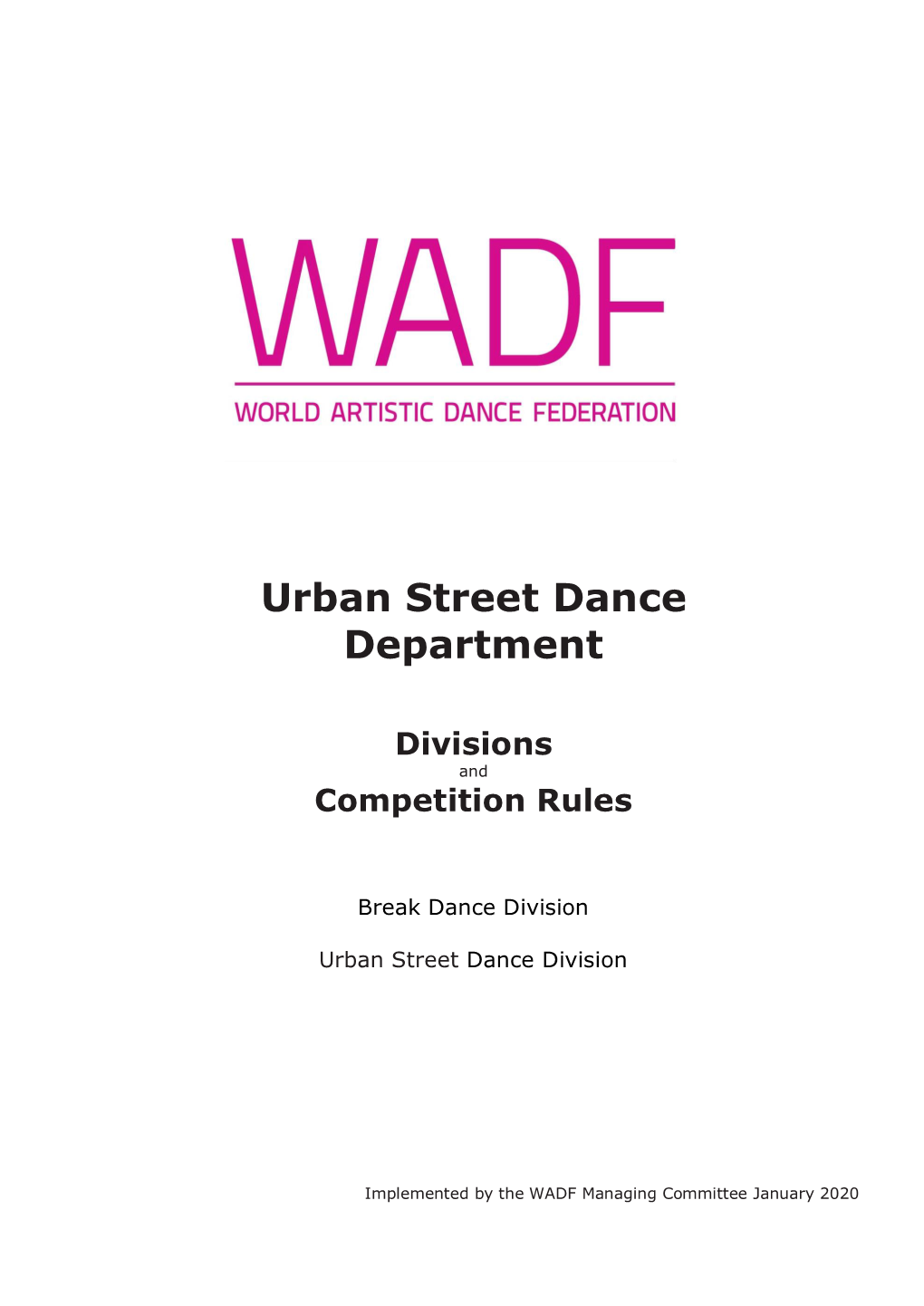 Urban Street Dance Department