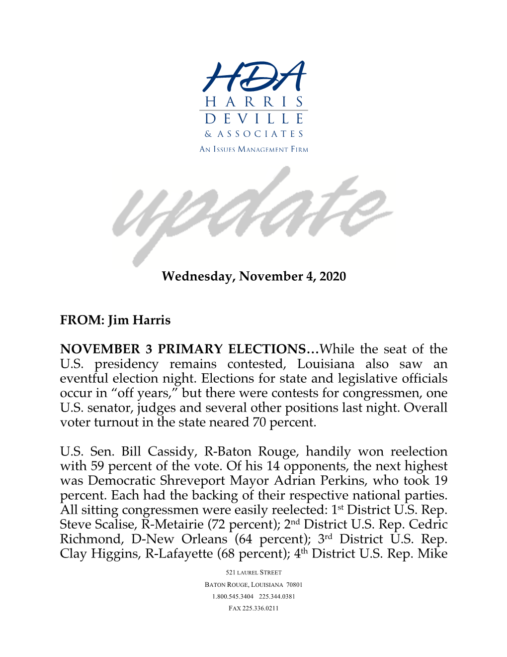 Jim Harris NOVEMBER 3 PRIMARY ELECTIONS…