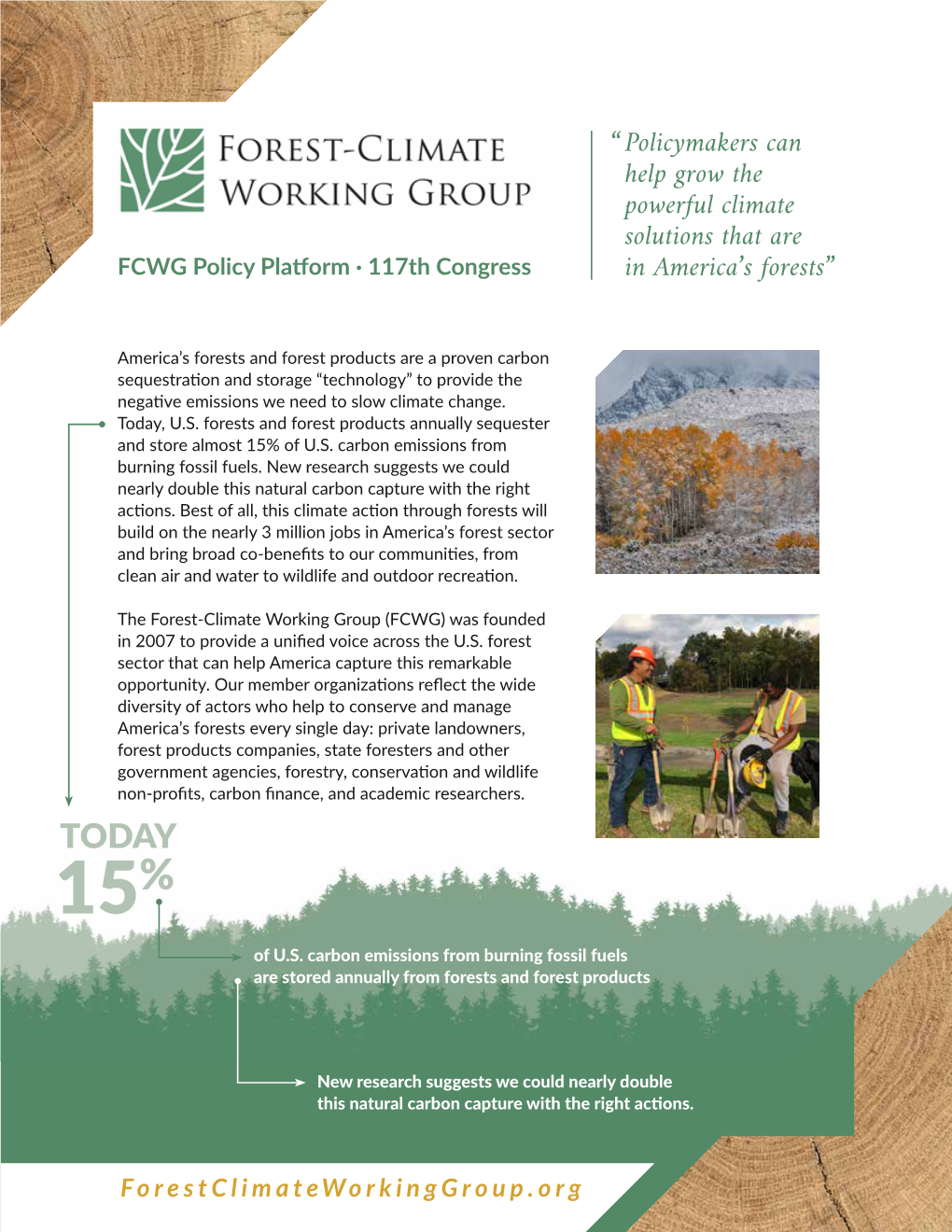 FCWG Policy Platform · 117Th Congress in America’S Forests”