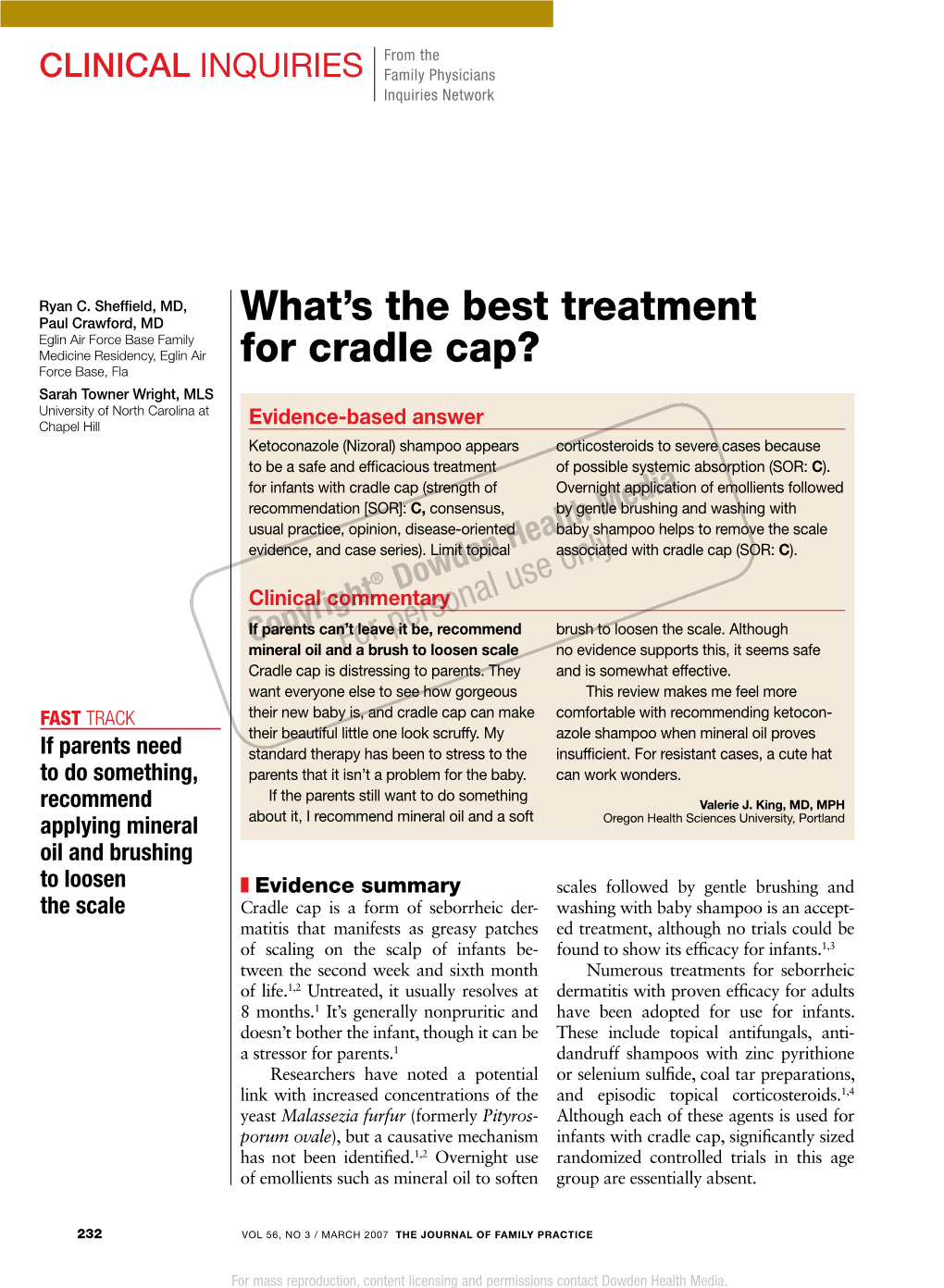 What's the Best Treatment for Cradle Cap?