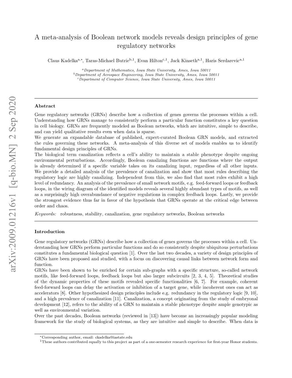 A Meta-Analysis of Boolean Network Models Reveals Design Principles of Gene Regulatory Networks