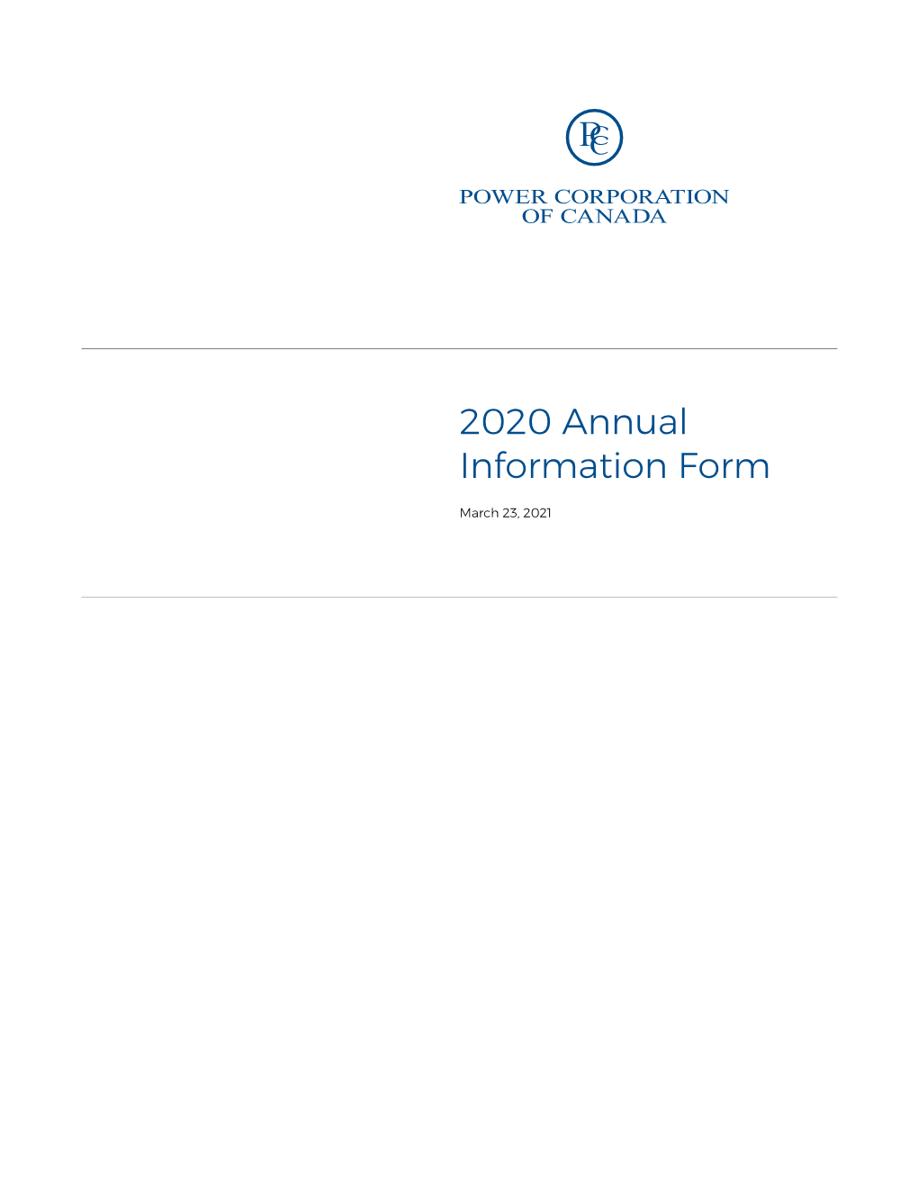 2020 Annual Information Form