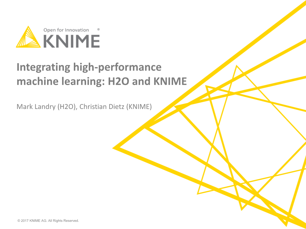 Integrating High-Performance Machine Learning: H2O and KNIME