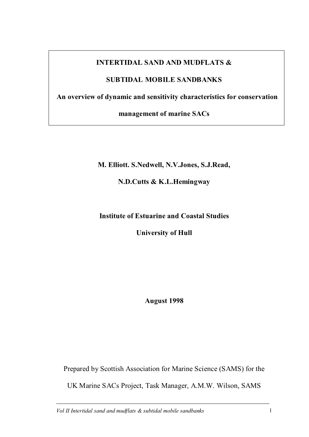 Intertidal Sand and Mudflats & Subtidal Mobile