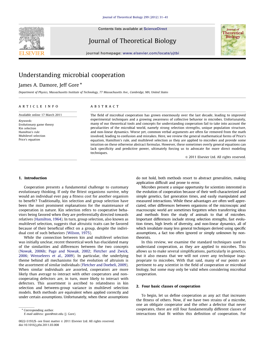 Understanding Microbial Cooperation