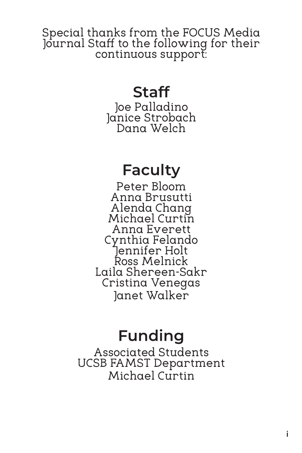 Staff Faculty Funding