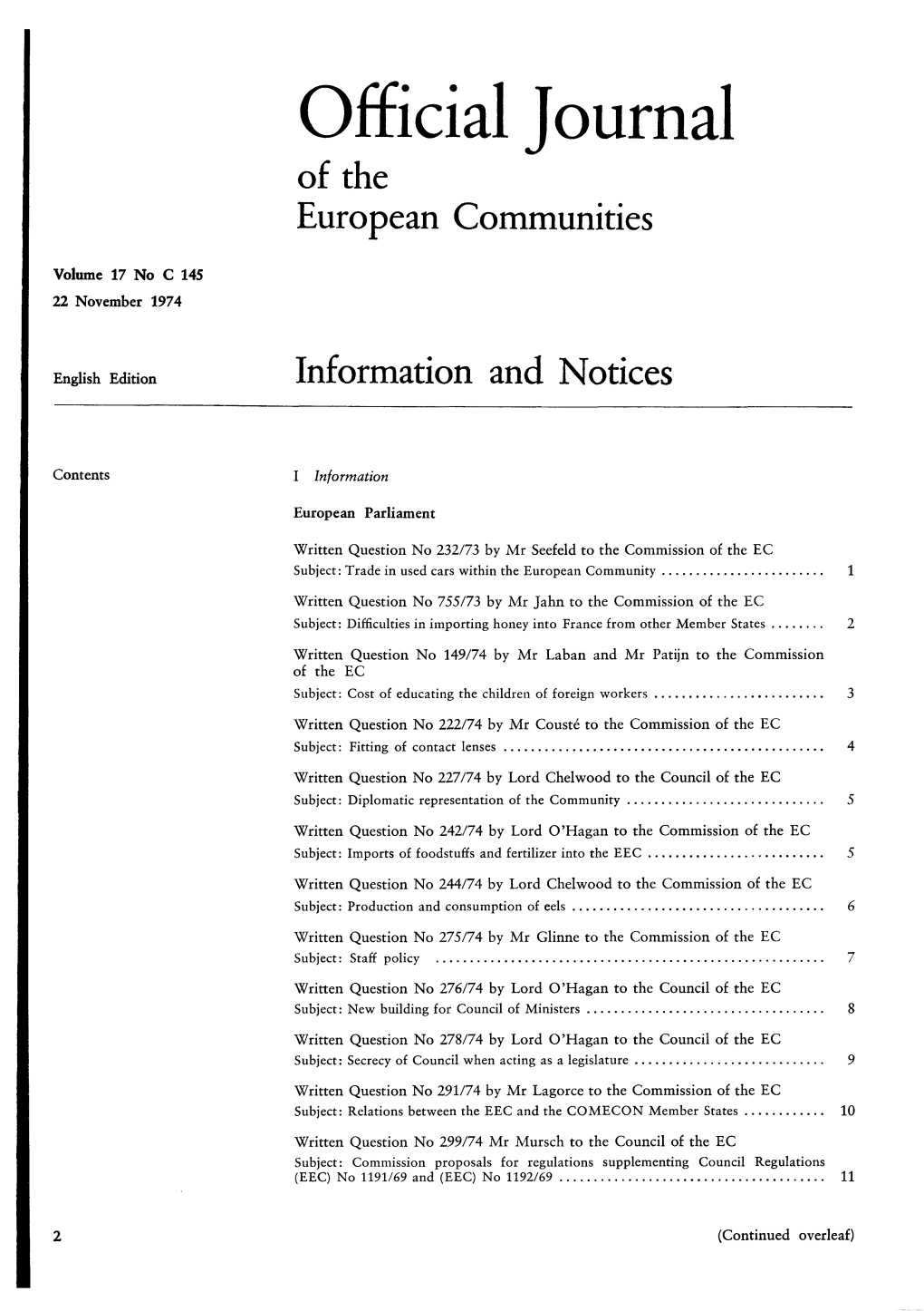 Official Journal of the European Communities