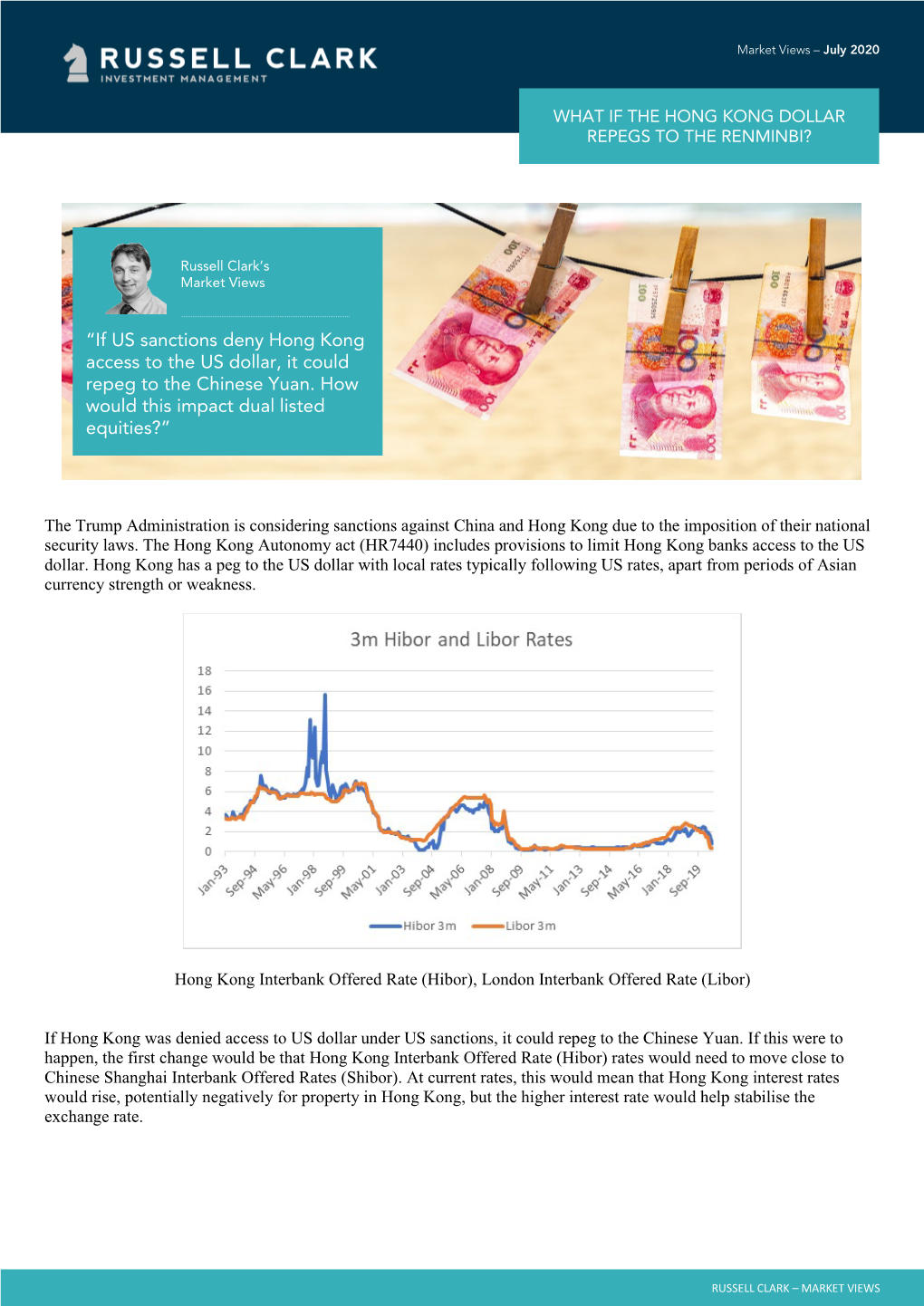 What If the Hong Kong Dollar Repegs to the Renminbi?