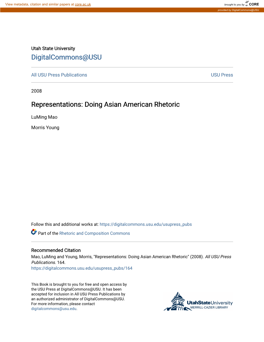 Representations: Doing Asian American Rhetoric