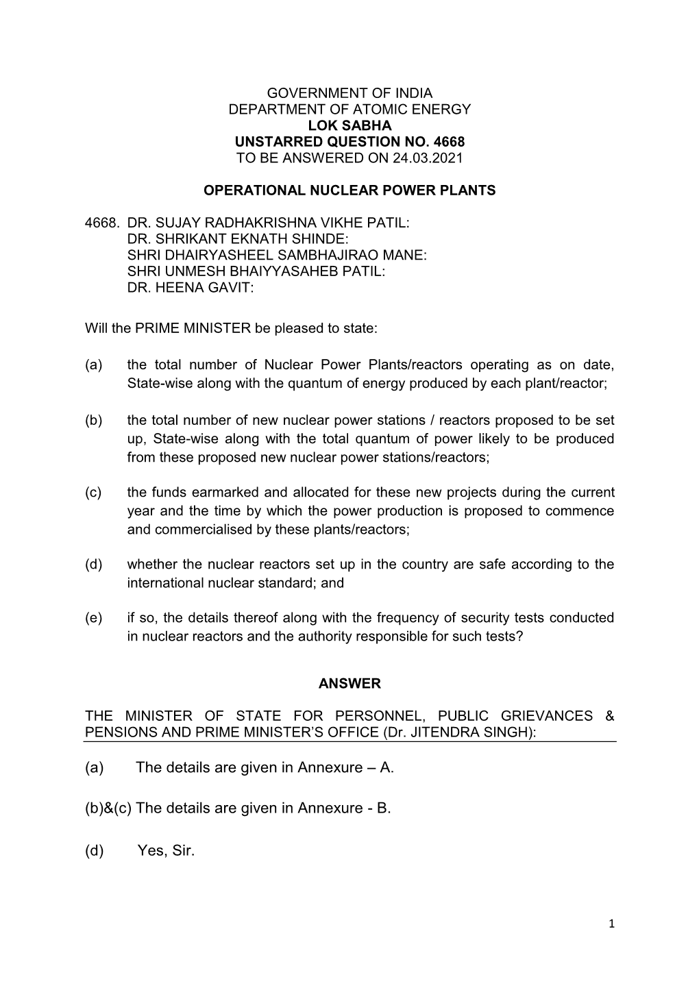 Operational Nuclear Power Plants