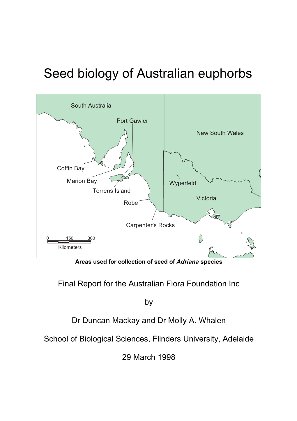 Final Report for the Australian Flora Foundation Inc
