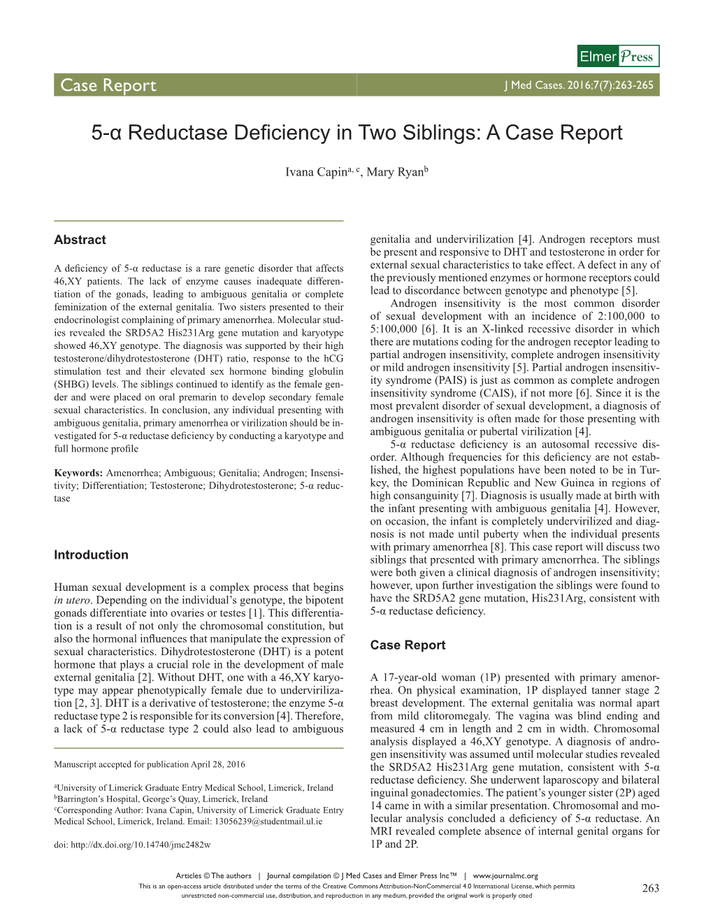 5-Α Reductase Deficiency in Two Siblings: a Case Report