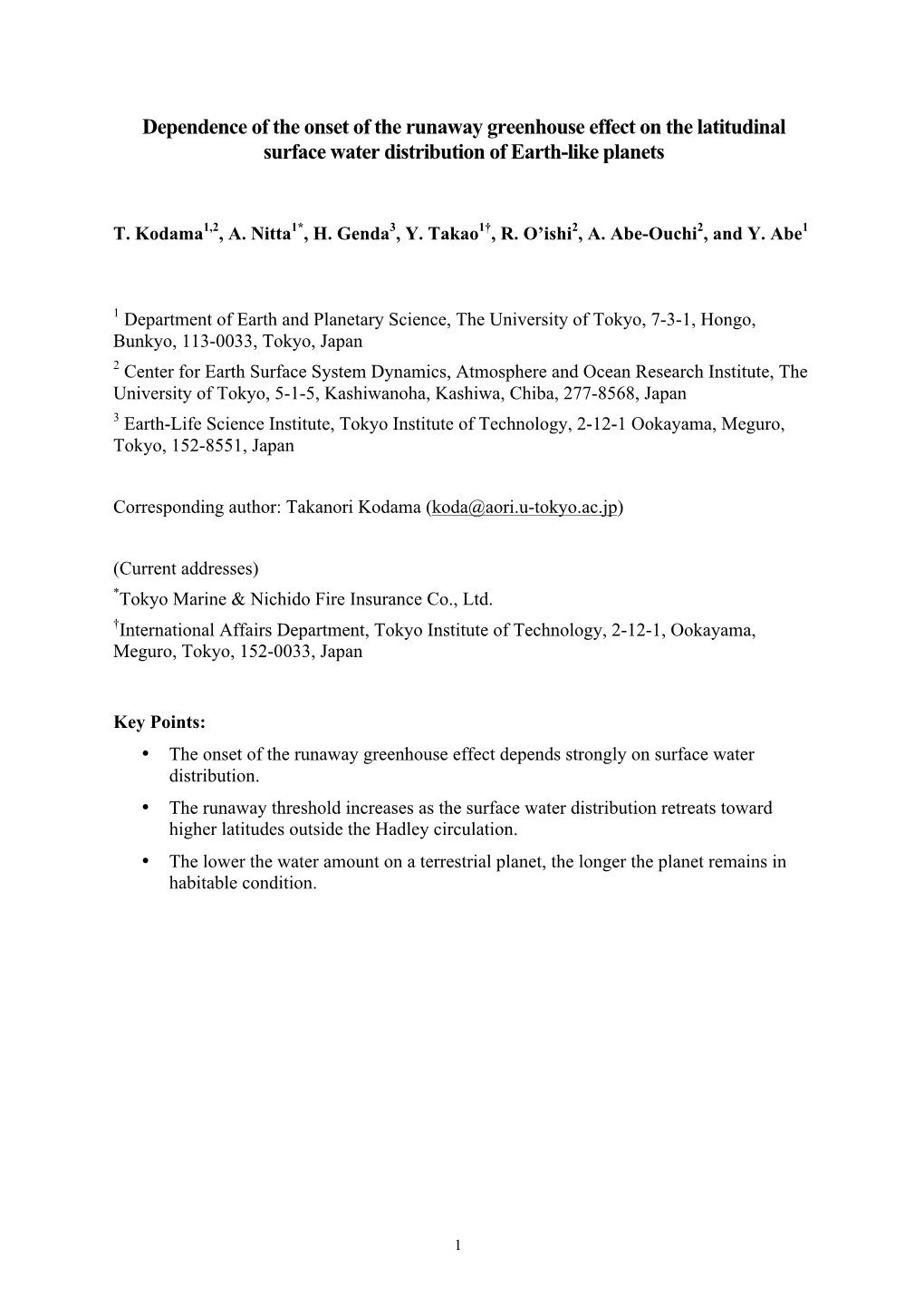 Dependence of the Onset of the Runaway Greenhouse Effect on the Latitudinal Surface Water Distribution of Earth-Like Planets