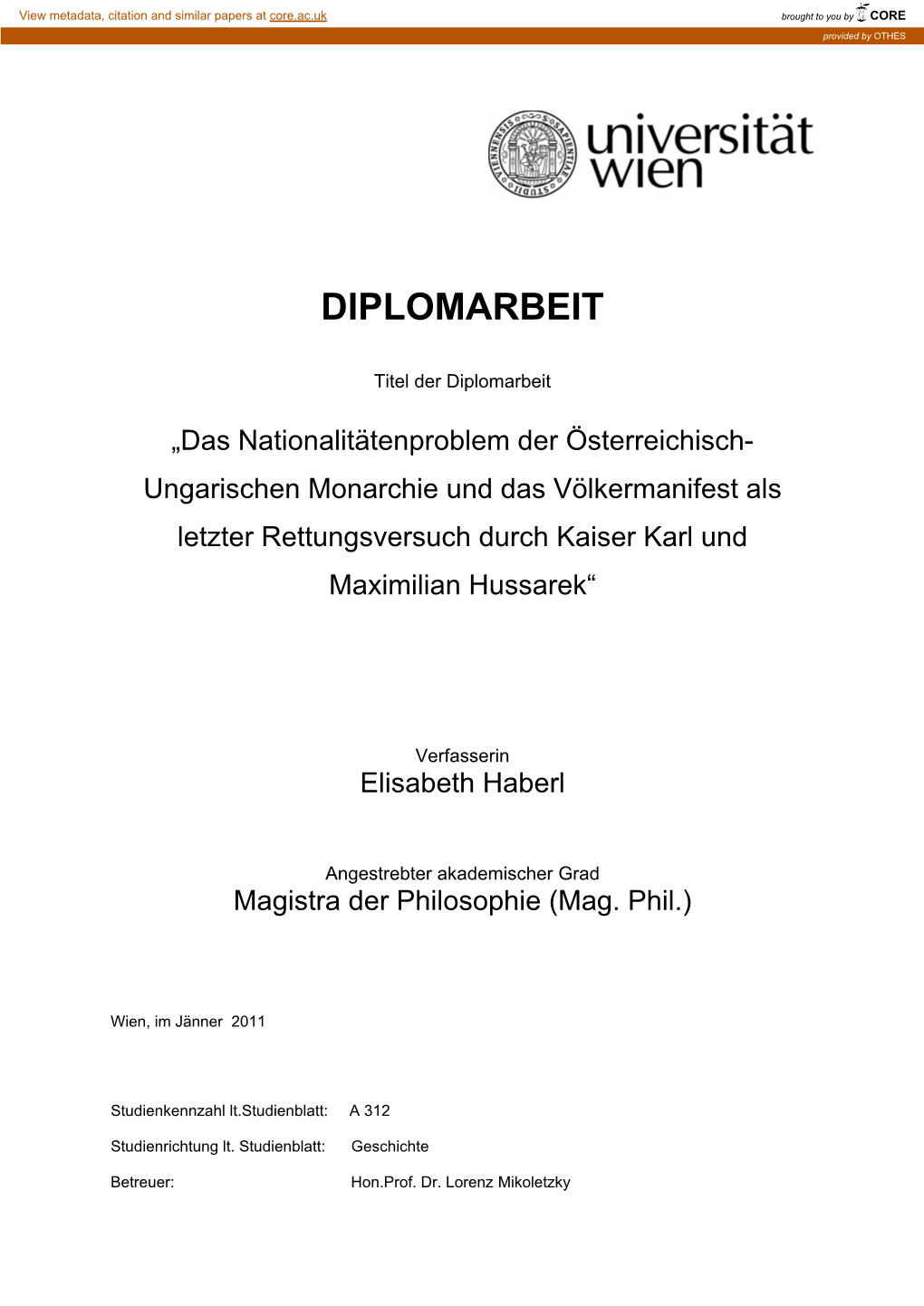 Diplomarbeit