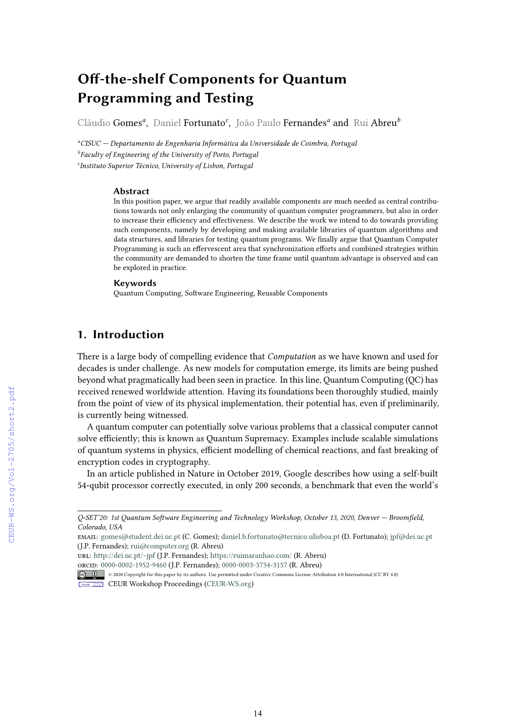 Off-The-Shelf Components for Quantum Programming and Testing