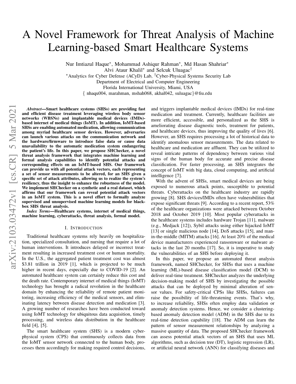 A Novel Framework for Threat Analysis of Machine Learning-Based Smart Healthcare Systems