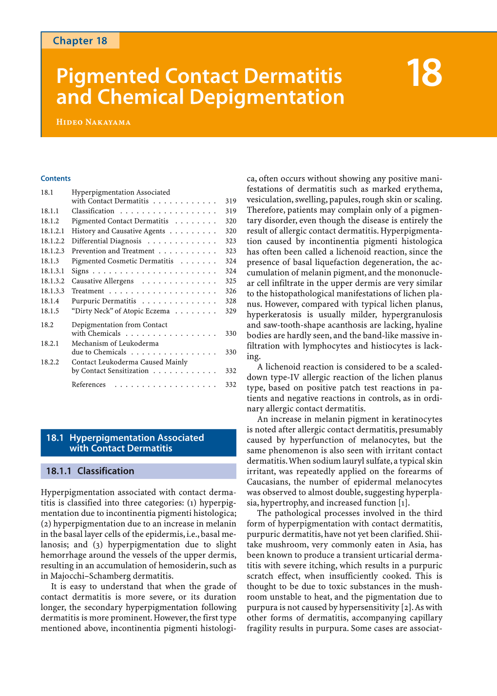 Pigmented Contact Dermatitis and Chemical Depigmentation