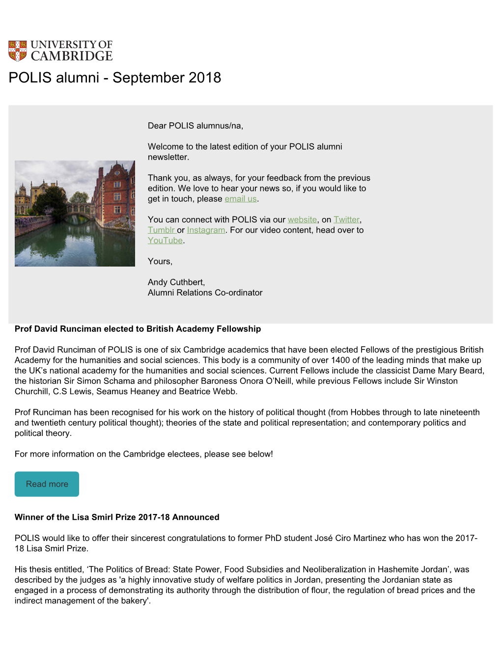 Michaelmas Sept 2018 Newsletter