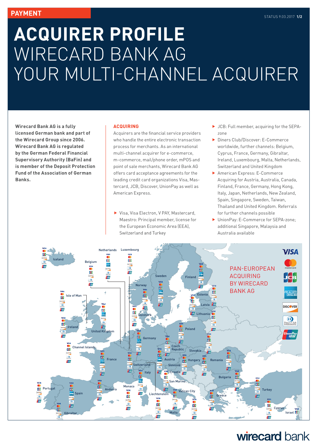 Acquirer Profile Wirecard Bank Ag Your Multi-Channel Acquirer